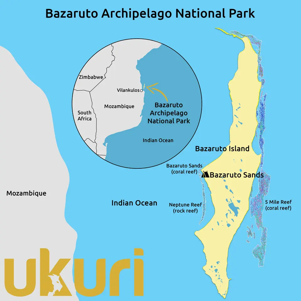 Bazaruto map
